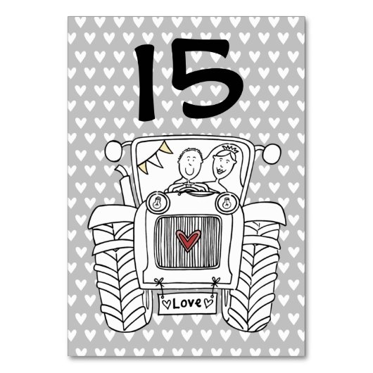 Numéro de table du tracteur de Mariage campagnard  (Par défaut)