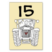 Numéro de table du tracteur de Mariage campagnard  (Dos)