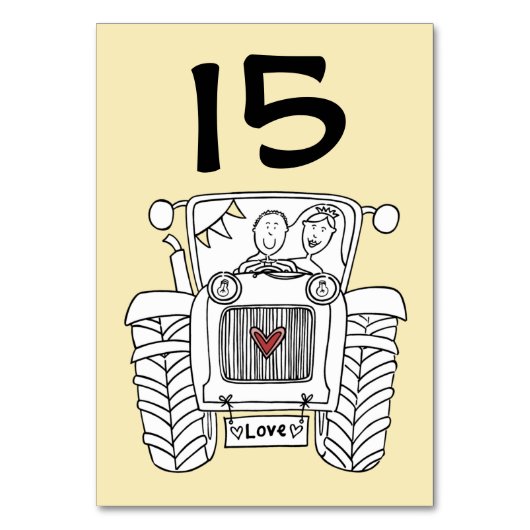 Numéro de table du tracteur de Mariage campagnard  (Par défaut)