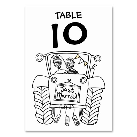 Numéro de table du tracteur de Mariage campagnard  (Par défaut)