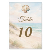 Numéro De Table Dunes de sable de plage aquarelle coquillage (Par défaut)