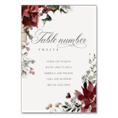 Numéro De Table Dusky Warm Winter Festiage Nom du Mariage (Dos)