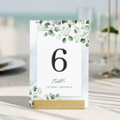 Numéro De Table Dusty bleu eucalyptus mariage fleurie