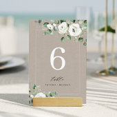 Numéro De Table Dusty bleu eucalyptus mariage fleurie