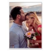 Numéro De Table Dusty Blue Bold Photo Code QR élégant (Dos)