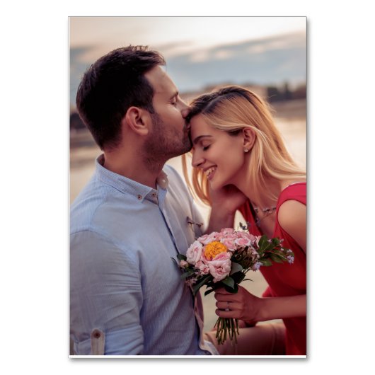 Numéro De Table Dusty Blue Bold Photo Code QR élégant (Dos)