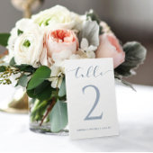 Numéro De Table Dusty Blue Calligraphy Bouncy Modern Mariage