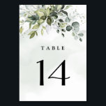 Numéro De Table Dusty Blue Eucalyptus Greenery Mariage succulent<br><div class="desc">Le design présente un bouquet de verdure aquarelle,  d'eucalyptus et un succulent sur une aquarelle bleu poussiéreuse. Le design présente également des taches d'or et de vert peints (imprimés). Visualisez le lien de collection de cette page pour voir tous les éléments correspondants dans cette belle conception.</div>