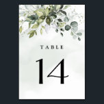 Numéro De Table Dusty Blue Eucalyptus Vert Mariage Succulent<br><div class="desc">Le design présente un bouquet de verdure aquarelle,  d'eucalyptus et un succulent sur une aquarelle bleu poussiéreuse. Le design comporte également des taches d'or peint (imprimé) et de vert. Voir le lien de collection sur cette page pour voir tous les éléments correspondants dans cette belle conception.</div>