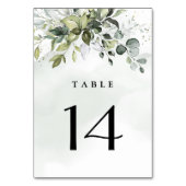 Numéro De Table Dusty Blue Eucalyptus Vert Mariage Succulent (Dos)