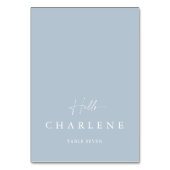 Numéro De Table Dusty Blue Folded Wedding Place Card (Par défaut)
