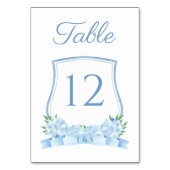 Numéro De Table Dusty Blue intemporel Hydrangea Crest Mariage (Dos)