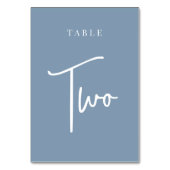 Numéro De Table Dusty Blue Main Scripté Table DEUX (Dos)