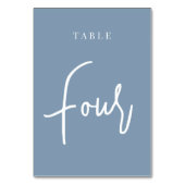 Numéro De Table Dusty Blue Main Scripté Tableau QUATRE (Dos)