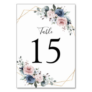 Numéro De Table Dusty Blue Mauve Vert Floral Géométrique