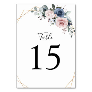 Numéro De Table Dusty Blue Mauve Vert Floral Géométrique