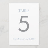 Numéro de table Dusty Blue Minimalist Ampersand | (Devant)