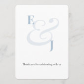 Numéro de table Dusty Blue Minimalist Ampersand | (Dos)