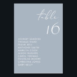Numéro De Table Dusty Blue Modern Mariage manuscrit<br><div class="desc">Étendez votre événement avec nos cartes de table personnalisables avec typographie minimaliste. Conçues pour se fondre harmonieusement dans n'importe quel décor, ces cartes de table modernes offrent une touche personnelle et élégante à votre occasion spéciale. Que vous fêtiez un mariage, un anniversaire, un diplôme, un baby shower ou tout autre...</div>