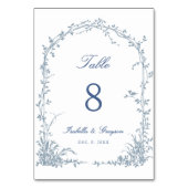 Numéro De Table Dusty Blue Romantic Botanical Arch Garden Wedding (Dos)