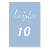 Numéro De Table Dusty blue script elegant minimalist wedding (Dos)
