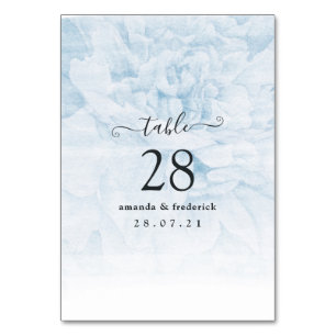 Numéro De Table Dusty Blue Watercolor Mariage