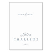 Numéro De Table Dusty Blue Wedding Place Card with Table Number (Par défaut)