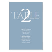Numéro De Table Dusty Blue | Wedding Table Number Seating Chart  (Dos)