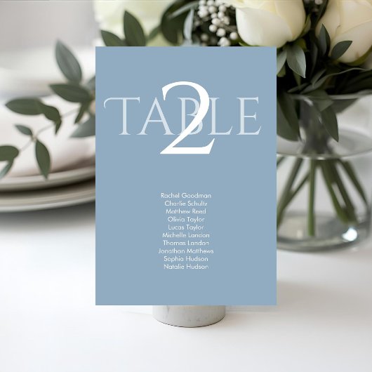 Numéro De Table Dusty Blue | Wedding Table Number Seating Chart 