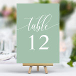 Numéro De Table Dusty Mint Minimalist Mariage de calligraphie<br><div class="desc">Guidez vos invités à leurs sièges avec ces élégants numéros de table de mariage vert menthe. Avec un design minimaliste et une calligraphie moderne, ces numéros de table ajoutent une touche de sophistication à votre réception de mariage. La typographie arrière - plan douce et propre et élégante assure une lisibilité...</div>