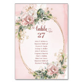 Numéro De Table Dusty Pink Eucalyptus Wedding Table Number Sign (Dos)