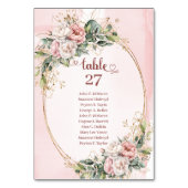 Numéro De Table Dusty Pink Floral Wedding Table Number Art (Par défaut)