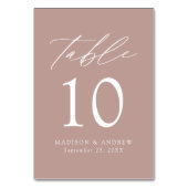 Numéro De Table Dusty Rose moderne Elegance Mariage (Dos)
