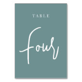 Numéro De Table Dusty Turquoise à la main Tableau 4 (Dos)