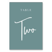Numéro De Table Dusty Turquoise à la main Tableau DEUX (Dos)