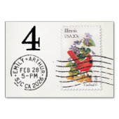 Numéro De Table E&A Wedding Reception Table Card 4 Il Cardinal (Devant)