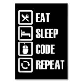 Numéro De Table Eat Sleep Code Répétition Coding Programmer Ingéni (Par défaut)