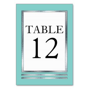 Numéro De Table Eau   ARGENT   Blanc Moderne Simple Élégant