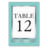 Numéro De Table Eau | ARGENT | Blanc Moderne Simple Élégant (Dos)