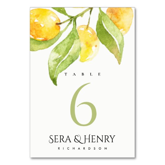 NUMÉRO DE TABLE EAU VERTE JAUNE FOLIAGE OLIVE GOLD TABLE (Par défaut)
