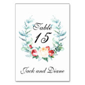Numéro De Table Eaux roses et Berry (Dos)