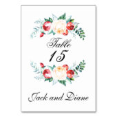 Numéro De Table Eaux roses et Berry (Dos)