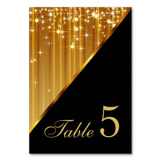 Numéro De Table Éclairage Gold Star (Dos)
