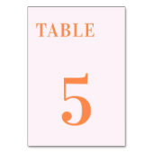 Numéro De Table Écrasage d'abricot rose orange Tableau 7 Mariage (Par défaut)