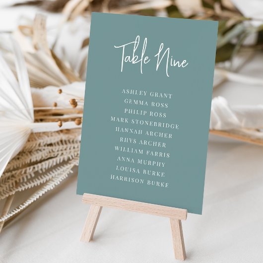 Numéro De Table Écrite à la main moderne + Classic Serif Nom d'inv