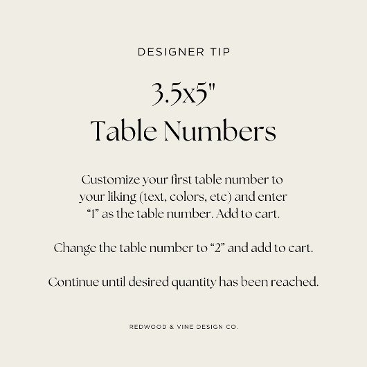 Numéro De Table Écrite à la main moderne + Classic Serif Nom d'inv