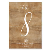 Numéro De Table Écriture Calligraphique Rustique en Bois Faux pour (Dos)