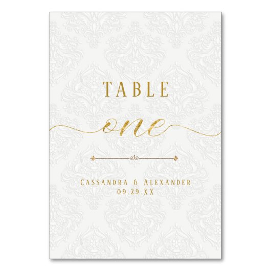 Numéro De Table Écriture élégante Mariage Paillettes dorées Dentel (Par défaut)