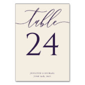Numéro De Table Écriture fluide violet minuit (Dos)