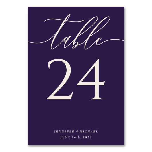 Numéro De Table Écriture fluide violet minuit (Par défaut)